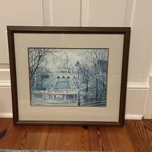 Georges B.  Framed Lithograph Print of Sacré-cœur, Montmartre, France